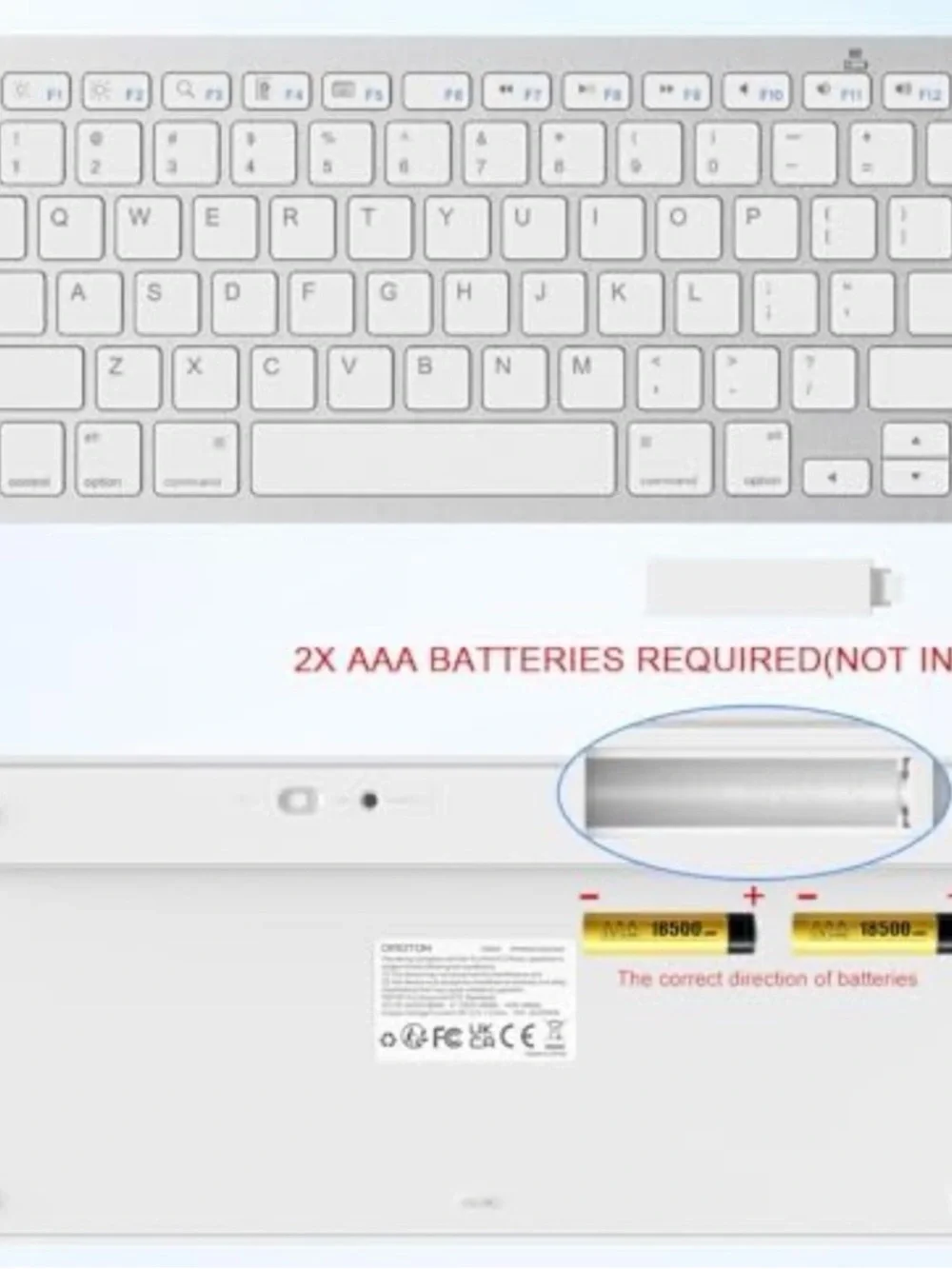 Silver Wireless Bluetooth Keyboard - Slim US Layout